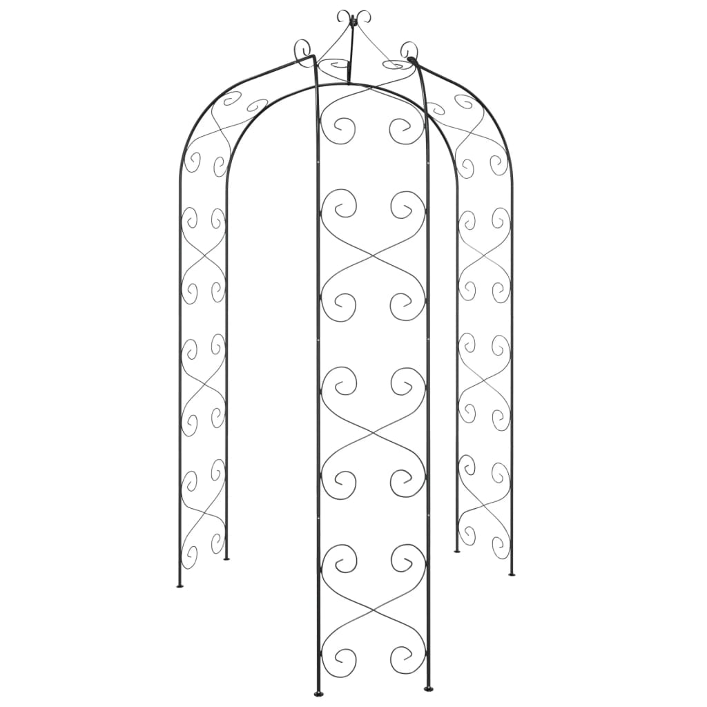 Vidaxl jardin arc Ø180x255 cm en acier noir