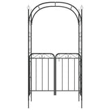 Vidaxl Garden Arch med port 108x45x235 cm stål sort