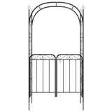 VidaXL Gartenbogen mit Tor 108x45x235 cm schwarzer Stahl