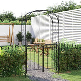 VidaXL Gartenbogen mit Tor 108x45x235 cm schwarzer Stahl