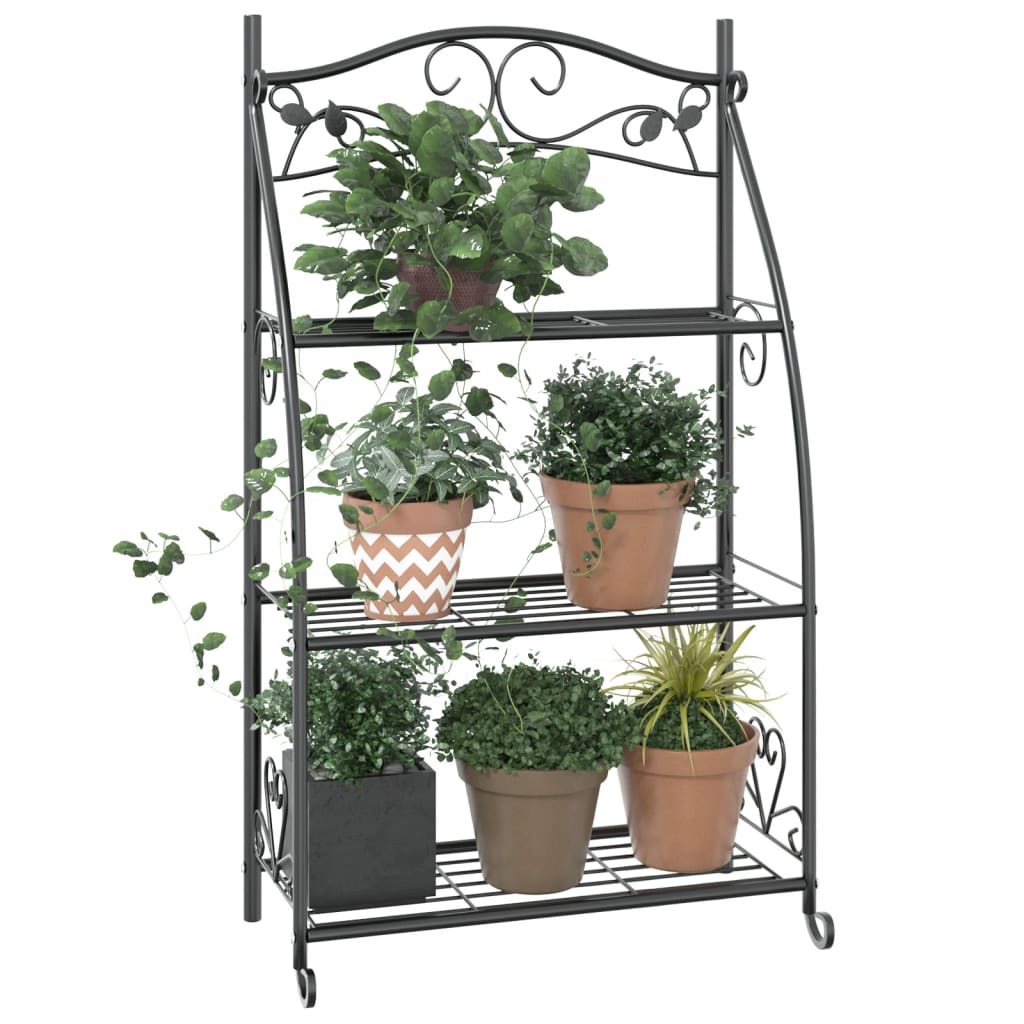 Vidaxl Flower rack 56x30x96 cm steel black