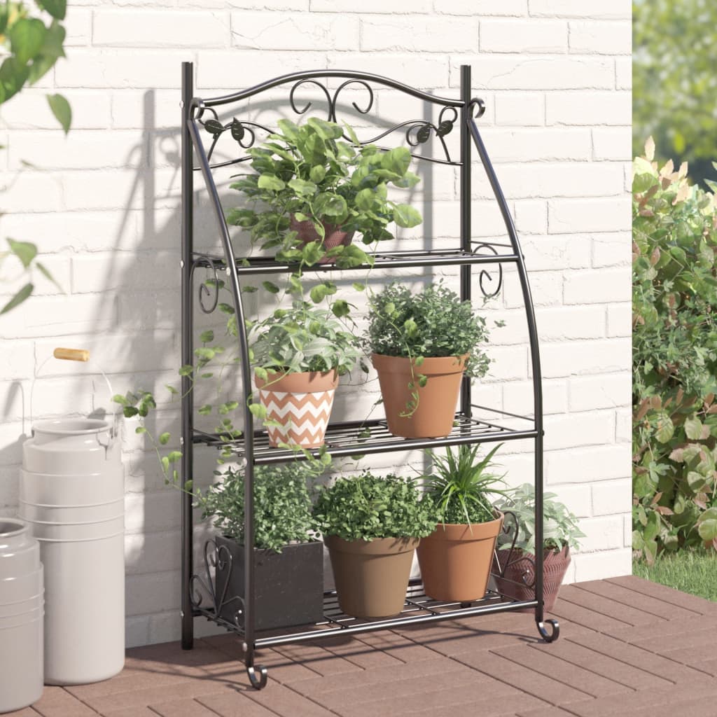 Vidaxl Flower rack 56x30x96 cm steel black