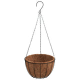 Vidaxx Hängepflanzgefäße 4 Stück mit Kokosnussbox Stahl ø 35x52 cm schwarz