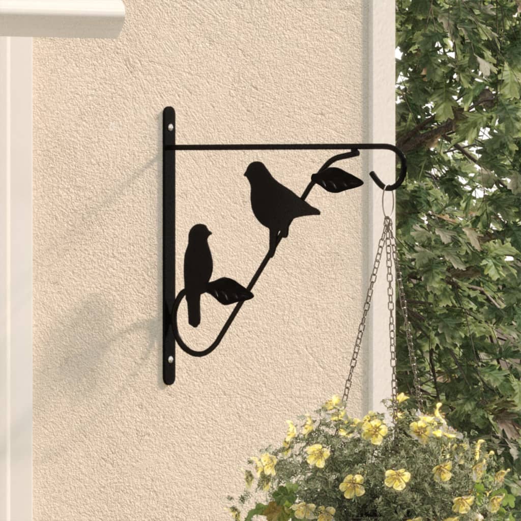 Vidaxl Hanging Mand Brackets 4 St Steel Black