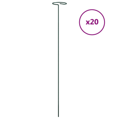 Vidaxxl Pflanzenstecker 20 Stück 61 cm Stahl dunkelgrün