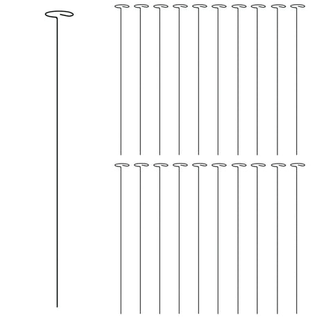 Vidaxxl Pflanzenstecker 20 Stück 61 cm Stahl dunkelgrün