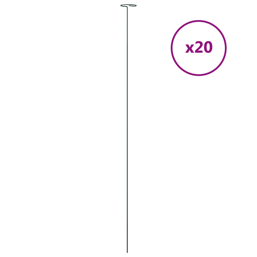 VidaXL Pflanzenstecker 20 Stk. 91 cm Stahl dunkelgrün