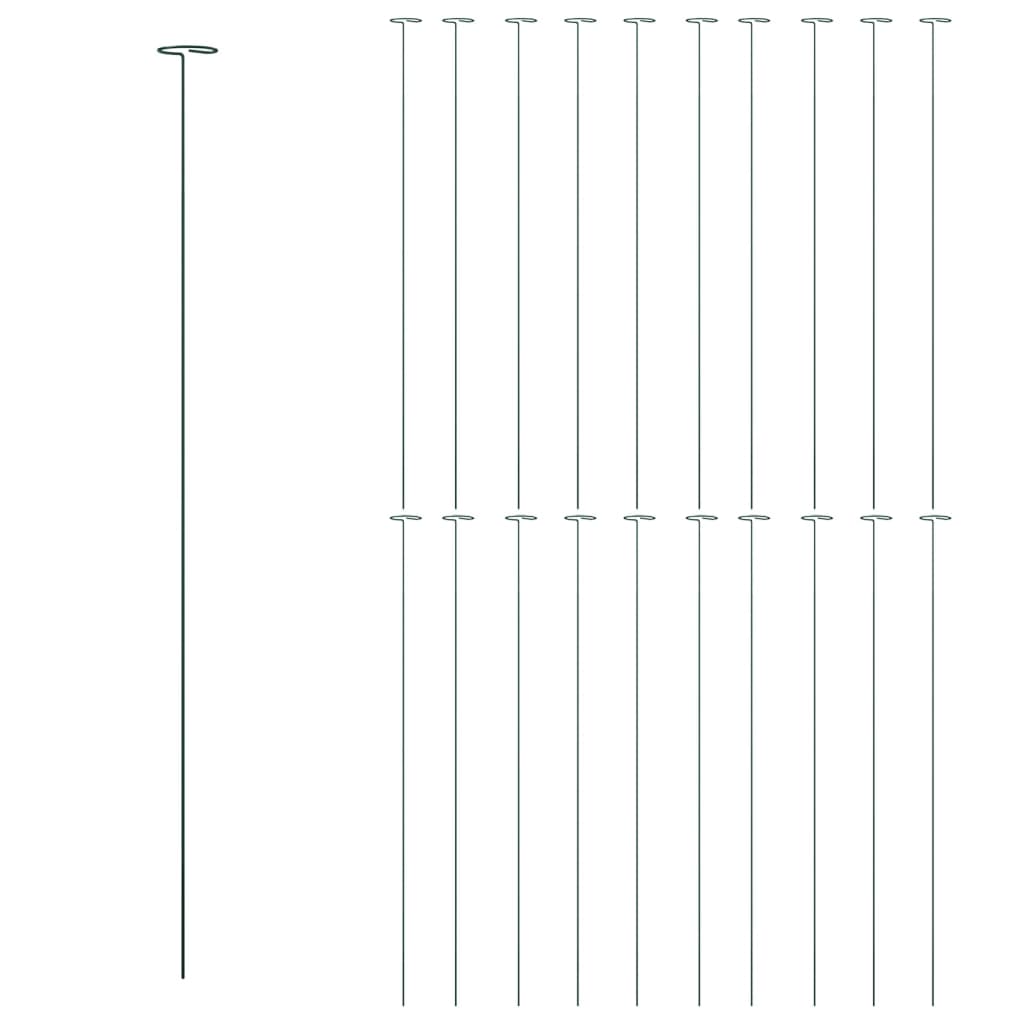 VidaXL Pflanzenstecker 20 Stk. 91 cm Stahl dunkelgrün