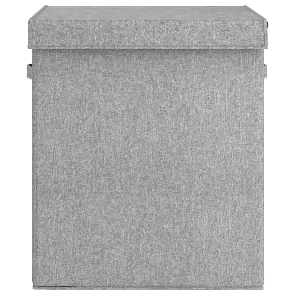 Vidaxl Laundry basket Collapsible 51x34.5x59 cm Artificial linen gray