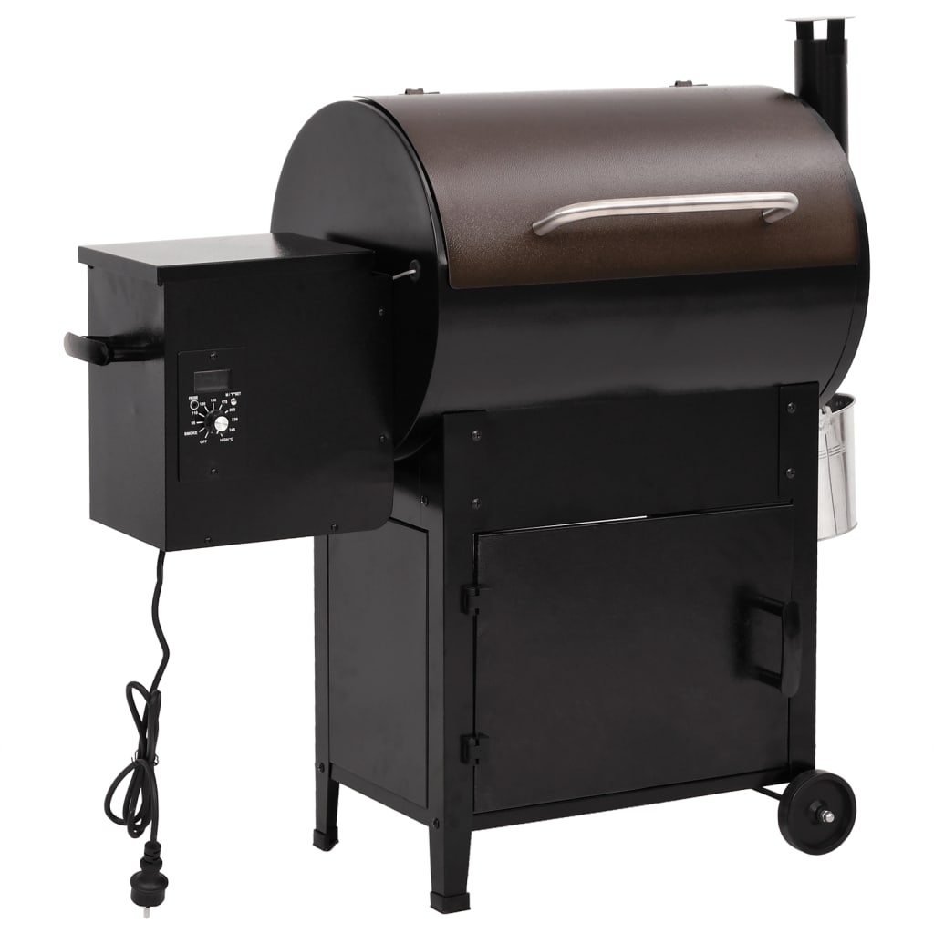 VidaXL Pelletgrill mit Kamin 104 cm Eisen schwarz