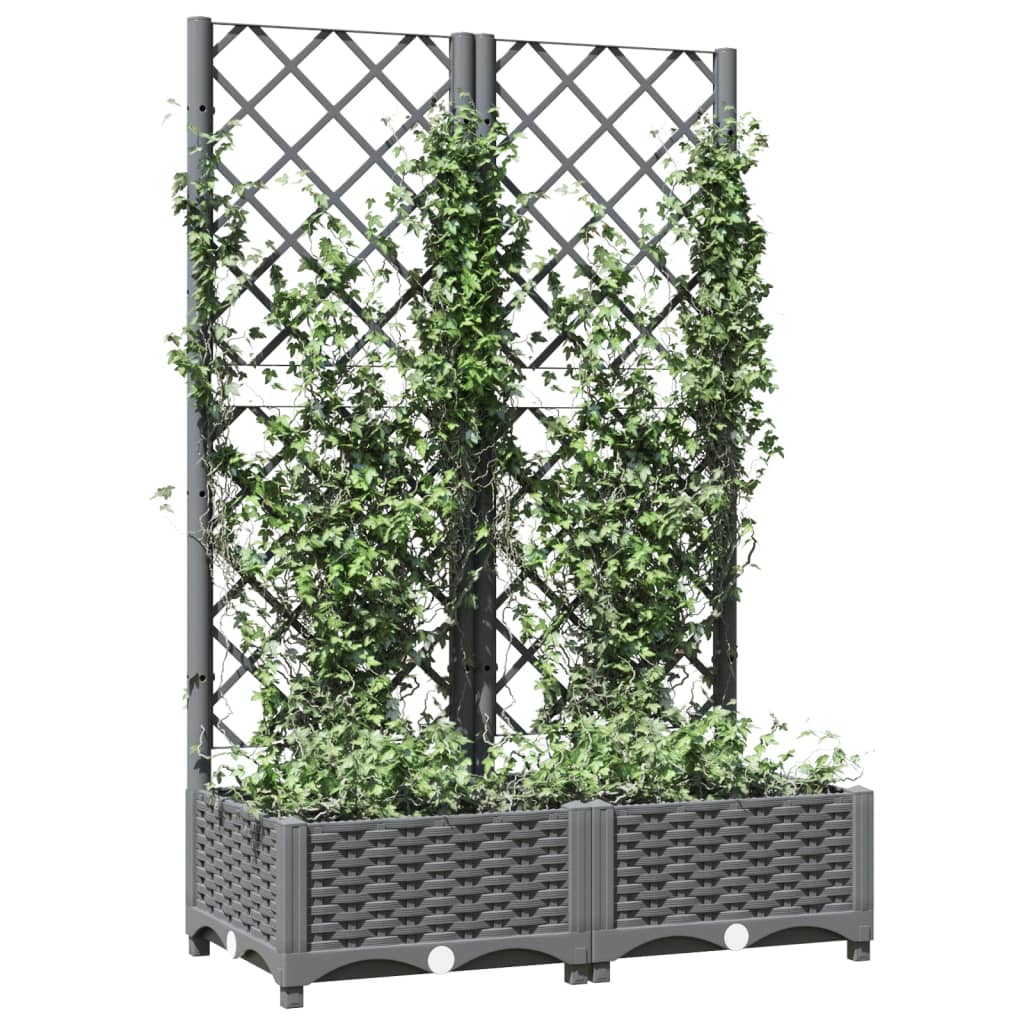 Vidaxx Pflanzgefäß mit Spalier 80x40x121,5 cm Polypropylen hellgrau