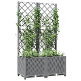 Vidaxl planter med latwerk 80x40x136 cm polypropen lysegrå