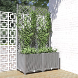 Vidaxl planter med latwerk 80x40x136 cm polypropen lysegrå