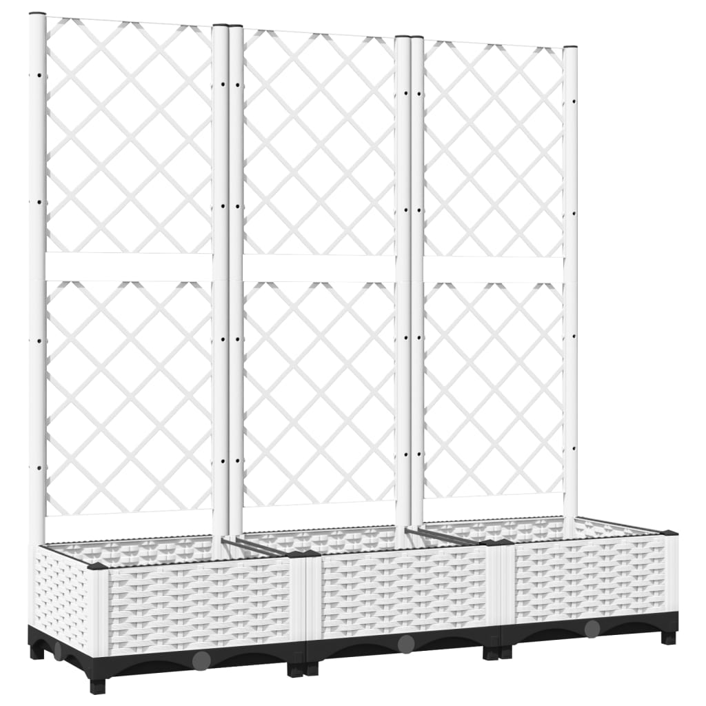 Vidaxx Pflanzgefäß mit Spalier 120x40x121,5 cm Polypropylen weiß