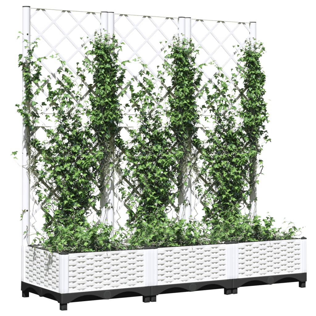 Vidaxx Pflanzgefäß mit Spalier 120x40x121,5 cm Polypropylen weiß