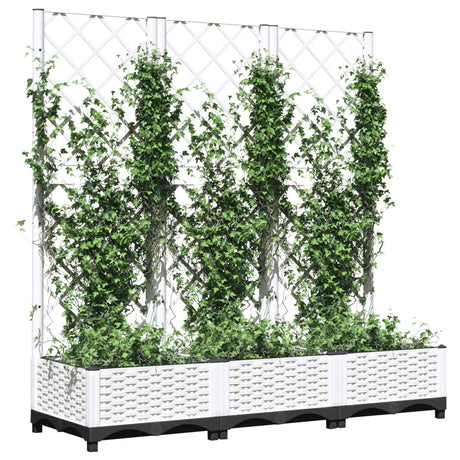 Vidaxx Pflanzgefäß mit Spalier 120x40x121,5 cm Polypropylen weiß
