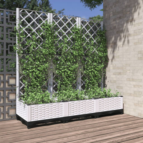 Vidaxx Pflanzgefäß mit Spalier 120x40x121,5 cm Polypropylen weiß