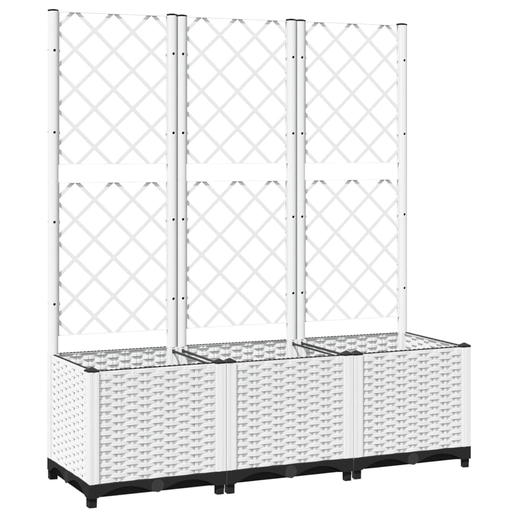 Vidaxx Pflanzgefäß mit Spalier 120x40x136 cm Polypropylen weiß