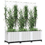 Vidaxx Pflanzgefäß mit Spalier 120x40x136 cm Polypropylen weiß