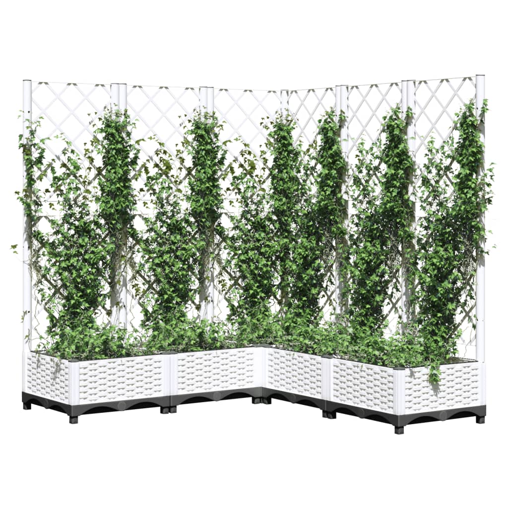 Vidaxx Pflanzgefäß mit Spalier 120x120x121,5 cm Polypropylen weiß