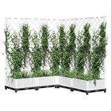 Vidaxx Pflanzgefäß mit Spalier 120x120x121,5 cm Polypropylen weiß