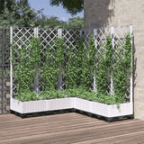 VidaXL Planter with Latwerk 120x120x121.5 cm Polypropene white