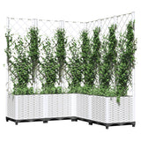 Vidaxx Pflanzgefäß mit Spalier 120x120x136 cm Polypropylen weiß
