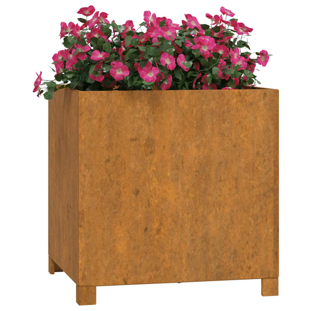 Jardinières vidaxl avec des jambes 2 St Rusty 49x47x50 cm Corten Steel