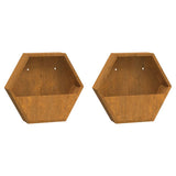 Vidaxl Plantadores Montaje de pared 2 ST 46x10x40 cm Corten Steel Rusty