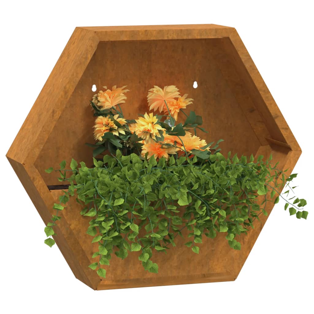 Vidaxl Plantadores Montaje de pared 2 ST 46x10x40 cm Corten Steel Rusty