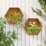 Vidaxl Plantadores Montaje de pared 2 ST 46x10x40 cm Corten Steel Rusty