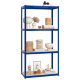 VidaXL Lagerregal 4-lagig 5 Stk. Stahl verarbeitetes Holz blau