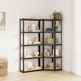 VidaXL Lagerregal 5-lagig 2 Stk. Stahl verarbeitetes Holz anthrazitfarben