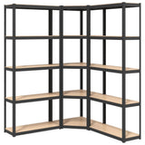VidaXL Lagerregal 5-lagig 3 Stk. Stahl verarbeitetes Holz anthrazitfarben
