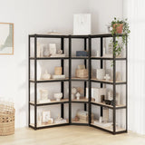 VidaXL Lagerregal 5-lagig 3 Stk. Stahl verarbeitetes Holz anthrazitfarben