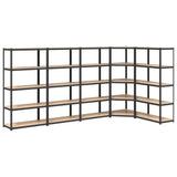 VidaXL Lagerregale 5-lagig 5 Stk. Stahl verarbeitetes Holz anthrazitfarben