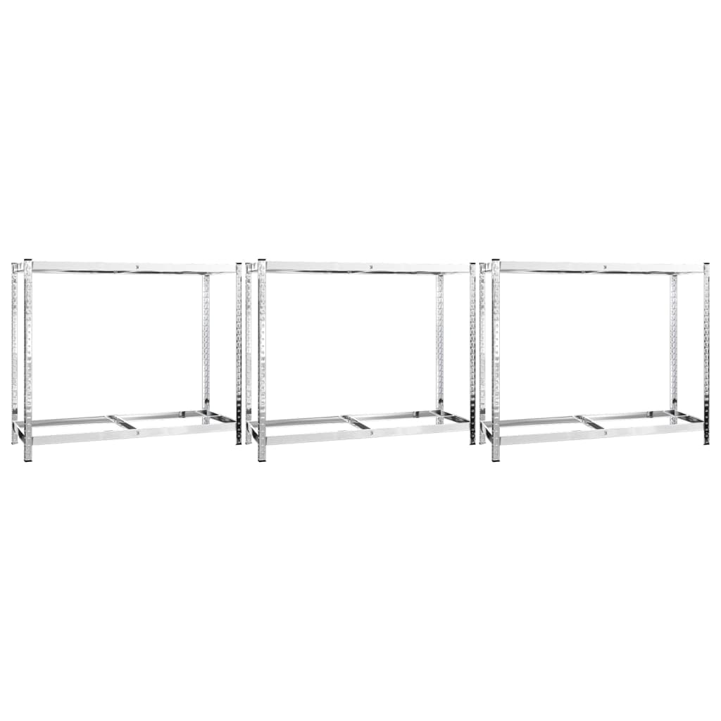 Vidaxl Tire Racks 2-lag 3 PCS 110x40x110 cm stål sølvfarget