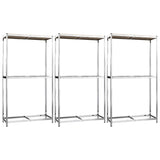 Racks de pneus Vidaxl 2 couches 3 PCS 110x40x180 cm en acier argenté coloré