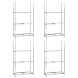 Racks de pneus Vidaxl 3 couches 4 PCS 110x40x200 cm en acier en argent coloré