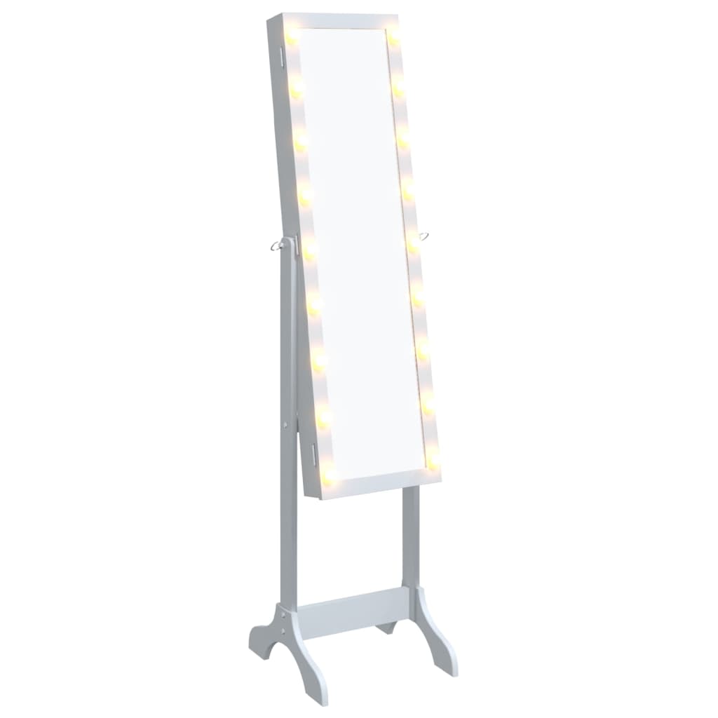 Vidaxx Spiegel freistehend mit LEDs 34x37x146 cm weiß