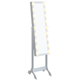 Vidaxx Spiegel freistehend mit LEDs 34x37x146 cm weiß