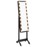 Miroir Vidaxl détaché avec les LED 34x37x146 cm noir