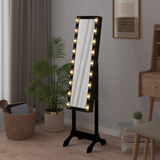 Vidaxx freistehender Spiegel mit LEDs 34x37x146 cm schwarz