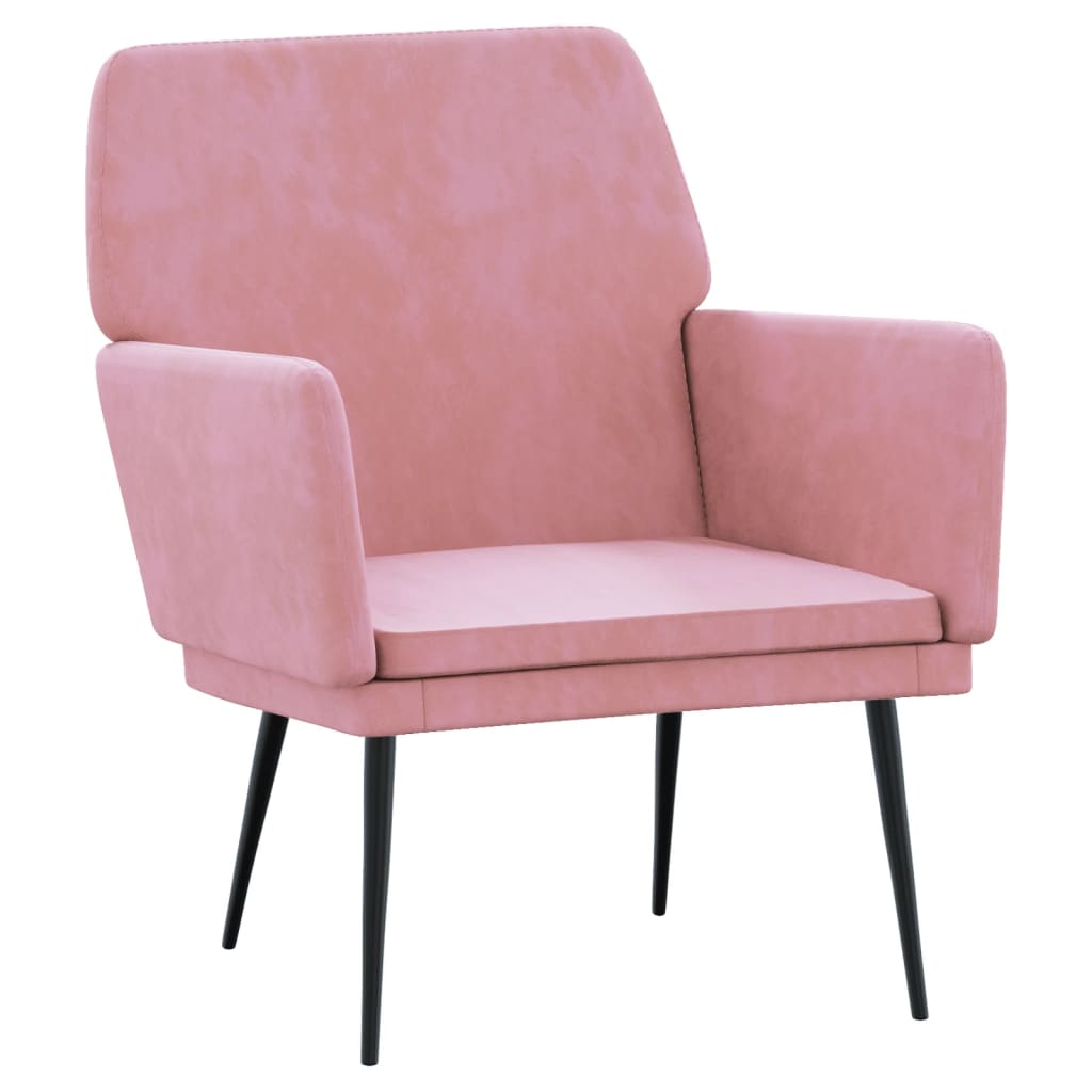 Vidaxl fauteuil 62x79x79 cm fluweel roze