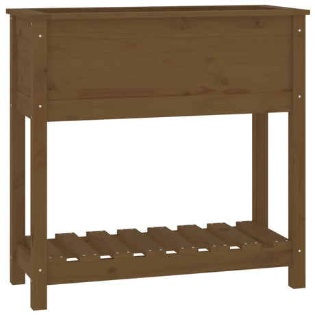 Vidaxx Pflanzgefäß mit Ablage 82,5x34,5x81 cm Kiefernholz honigbraun