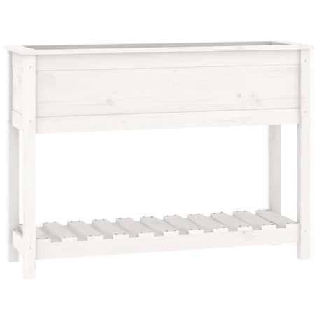 Vidaxx Pflanzgefäß mit Ablage 111,5x34,5x81 cm massives Kiefernholz weiß