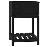 Vidaxx Pflanzgefäß mit Ablage 54x54x81 cm massives Kiefernholz schwarz