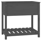 Vidaxx Pflanzgefäß mit Ablage 82,5x54x81 cm massives Kiefernholz grau