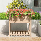 VidaXL Planter with shelf 82.5x82.5x81 cm solid pine