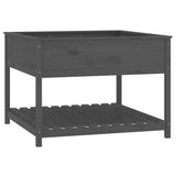 Vidaxx Pflanzgefäß mit Ablage 111,5x111,5x81 cm massives Kiefernholz grau